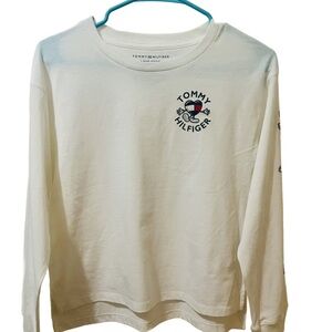 Girls Tommy Hilfiger NWT Heart White Long Sleeve Shirt Size 12/14
